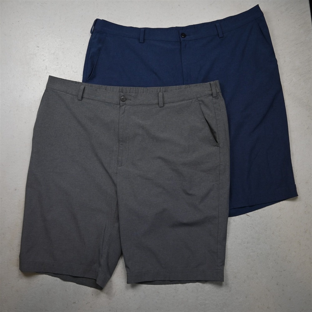 Lot 2 Roundtree Yorke 46x11" Blue Gray Performance Stretch Hybrid Mens Shorts